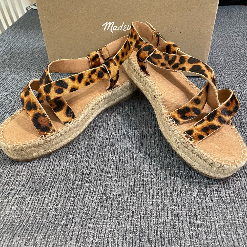 Madewell Asymmetrical Espadrille Sandals in Calf Hair